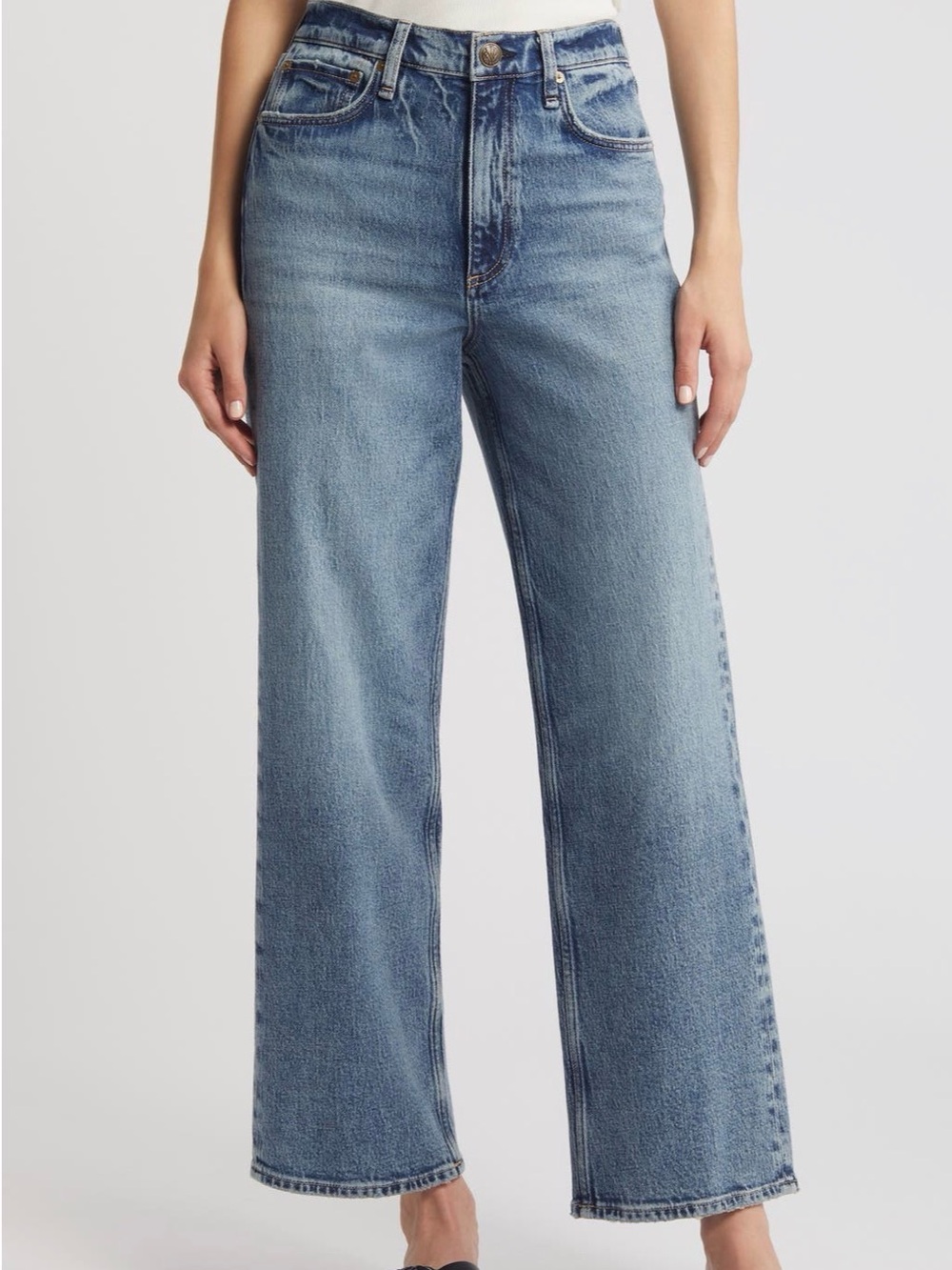 Never been worn rag & bone Shea High Rise Relaxed Straight Leg Jeans in Everly - Picture 1 of 5